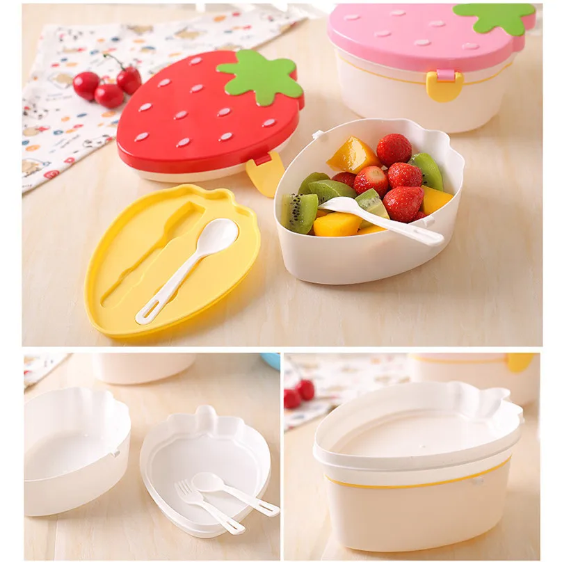 Cute Cartoon Plastic Strawberry LunchBox Portable Leak-Proof food storage container lunch box for kids Bento BPA Free
Cute Cartoon Plastic Strawberry LunchBox Portable Leak-Proof food storage container lunch box for kids Bento BPA Free