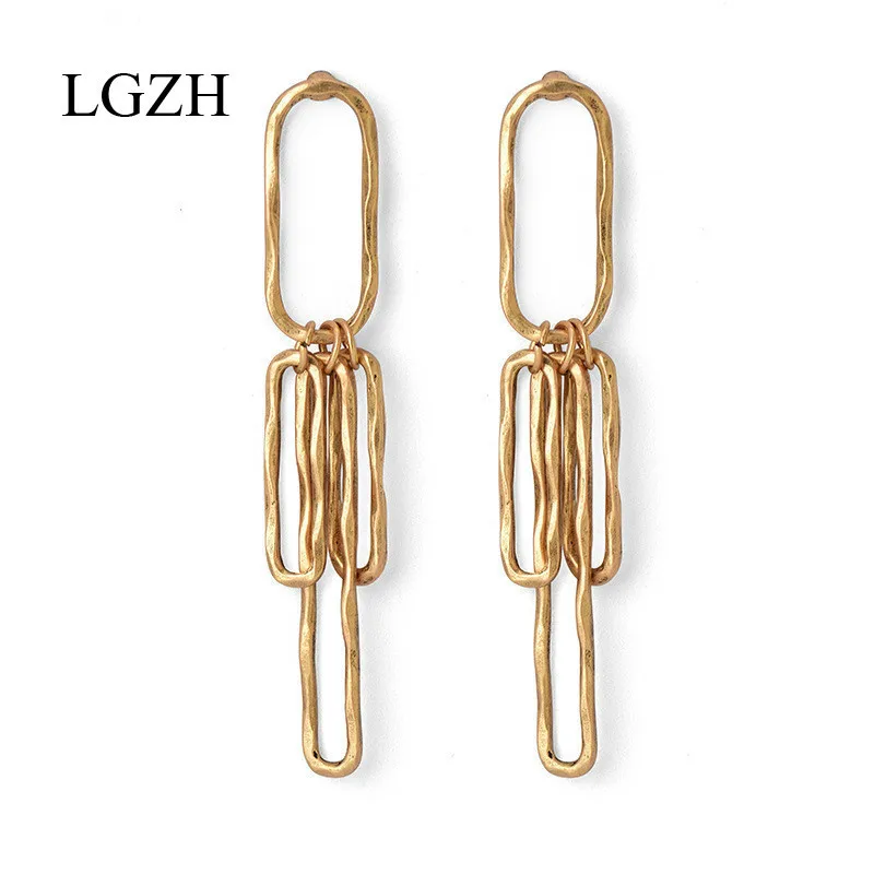 LGZH Vintage Creative Link Gold-color Stud Earrings For Women Geometry Punk Earrings Jewelry Bijoux Christmas Gift
LGZH Vintage Creative Link Gold-color Stud Earrings For Women Geometry Punk Earrings Jewelry Bijoux Christmas Gift