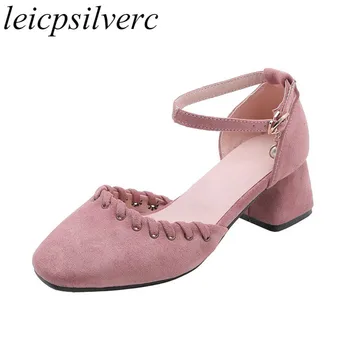 Women's Pumps Med Heels Spring Autumn Flock Square Toe Crystal Buckle 2019 New Sexy Fashion Casual Party Beige Big Size 34-43
Women's Pumps Med Heels Spring Autumn Flock Square Toe Crystal Buckle 2019 New Sexy Fashion Casual Party Beige Big Size 34-43