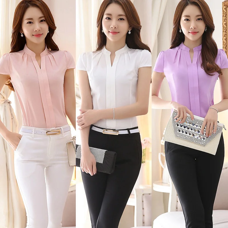 2017 Chiffon Blouses Fashion Summer Slim Women Chiffon Elegant Solid Color Short Sleeve Women Tops blouse women for office lady
2017 Chiffon Blouses Fashion Summer Slim Women Chiffon Elegant Solid Color Short Sleeve Women Tops blouse women for office lady