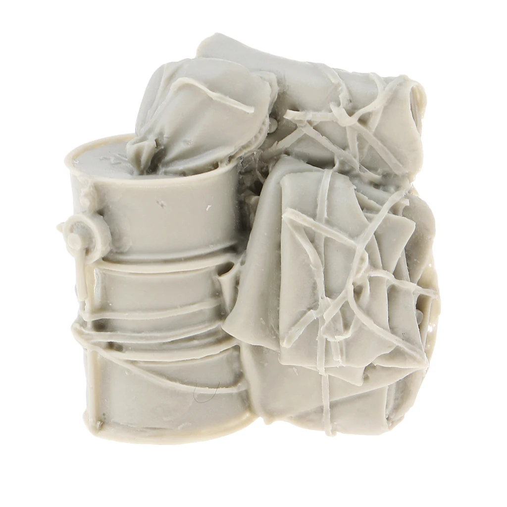 1/35 Resin World War II scenario Accessories Oil Drum Canvas Bags Model Unpainted Resin Soldier Scenario Accessories