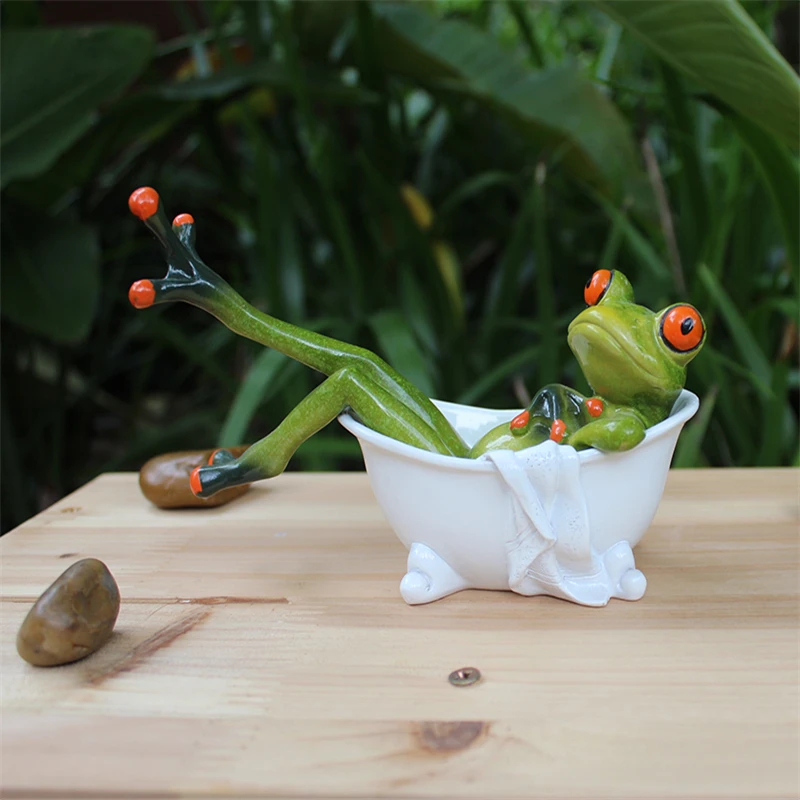 Resin-creative-3D-frog-in-the-bathtub-figures-Decoration-Figurine-Model-Bedroom-living-room-windowsill-study (2)
