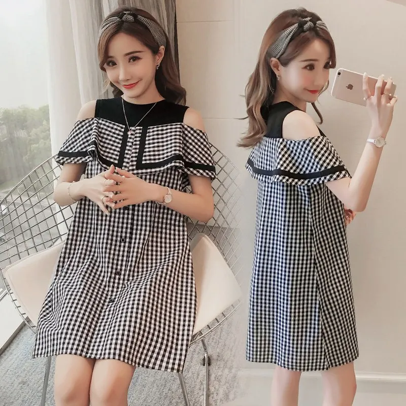2019 summer new Korean version of the plaid strapless dress pregnant women large size fashion pregnancy dress
2019 summer new Korean version of the plaid strapless dress pregnant women large size fashion pregnancy dress