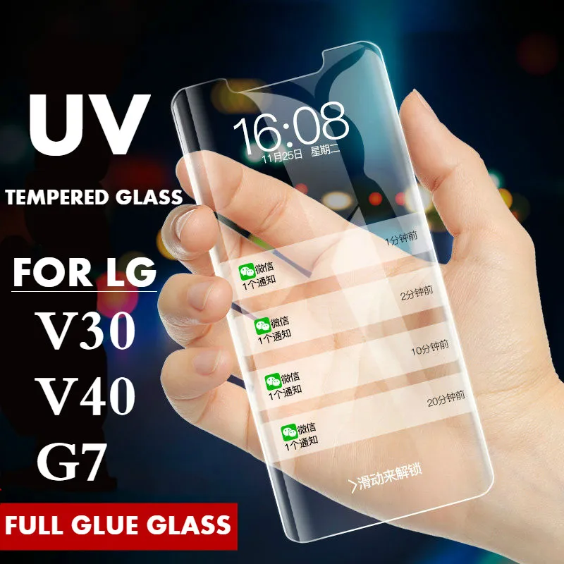 UV Liquid Full Glue Tempered Glass For LG V30 V40 G7 Screen Protector for LG V40 UV Glue Glass for Oneplus 7Pro Full Cover Film
UV Liquid Full Glue Tempered Glass For LG V30 V40 G7 Screen Protector for LG V40 UV Glue Glass for Oneplus 7Pro Full Cover Film