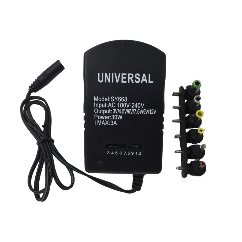 DC3-12V Adjustable Voltage Power Adapter Universal AC Adapter 3A 30W 3V 4.5V 6V 7.5V 9V 12V 6-in-1 Power Supply Charger
DC3-12V Adjustable Voltage Power Adapter Universal AC Adapter 3A 30W 3V 4.5V 6V 7.5V 9V 12V 6-in-1 Power Supply Charger