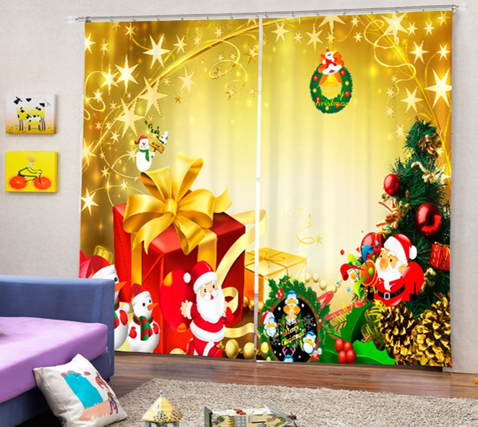 Holiday celebration curtain Christmas cartoon curtain snow scene christmas tree balls christmas gift blackout curtains, gauze
Holiday celebration curtain Christmas cartoon curtain snow scene christmas tree balls christmas gift blackout curtains, gauze
