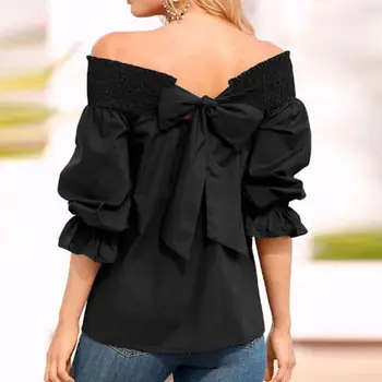 Sexy Off Shoulder Bowknot Blouse Spring Summer Strapless Women Tops Slash Neck Shirts Casual Loose Blusas Plus Size
Sexy Off Shoulder Bowknot Blouse Spring Summer Strapless Women Tops Slash Neck Shirts Casual Loose Blusas Plus Size