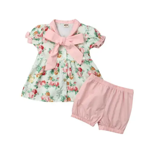 Toddler Baby Girls Summer Floral Puff Sleeve Ruffled Single Breasted Tops Pink Shorts Outfits Set Clothes
Toddler Baby Girls Summer Floral Puff Sleeve Ruffled Single Breasted Tops Pink Shorts Outfits Set Clothes