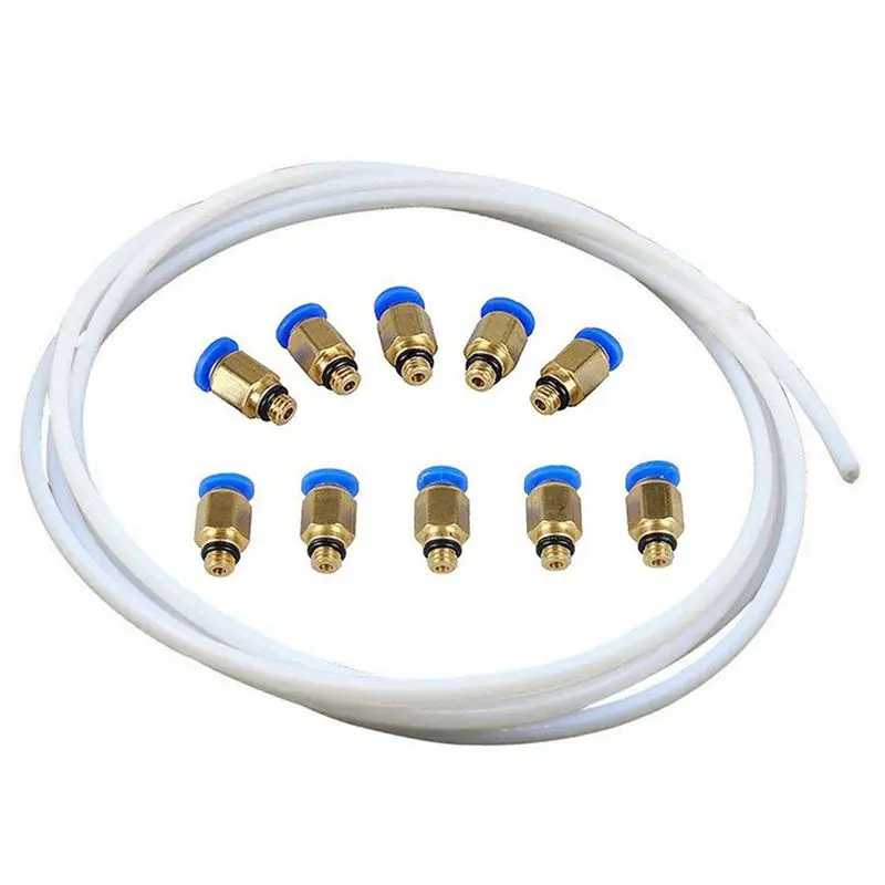 10 Pcs PC4-M6 Male Straight Pneumatic PEFE Tube Push Fitting Connector Quick Fittings, And 2 Meters PTFE Teflon Bowden Tube (4
10 Pcs PC4-M6 Male Straight Pneumatic PEFE Tube Push Fitting Connector Quick Fittings, And 2 Meters PTFE Teflon Bowden Tube (4