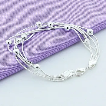 2019 New 925 Sterling Silver Multi-Line Round Ball Bracelet for Women Girl Jewelry Brincos
2019 New 925 Sterling Silver Multi-Line Round Ball Bracelet for Women Girl Jewelry Brincos