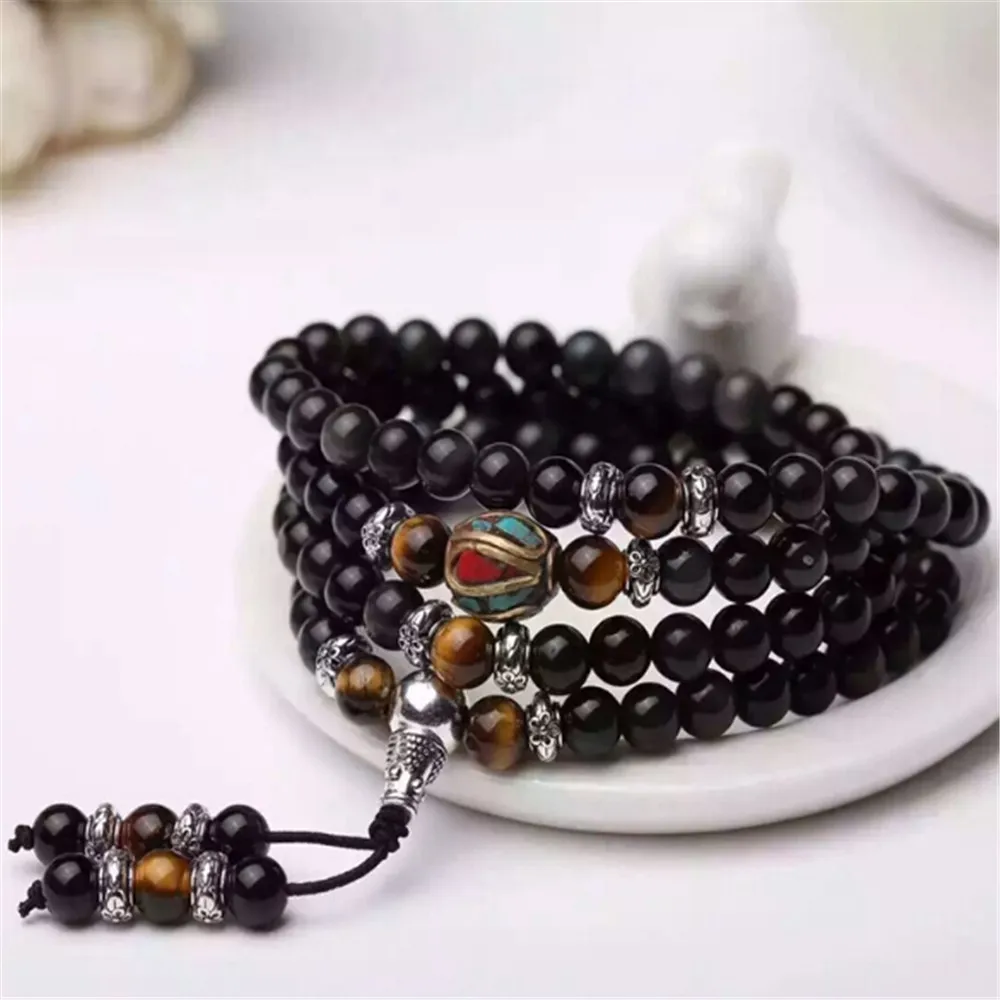 New 6mm Natural Rainbow Eye Obsidian 108 Beads Bracelet for Men Women Buddhist Prayer Mala Yoga Meditation Necklace Dropship
New 6mm Natural Rainbow Eye Obsidian 108 Beads Bracelet for Men Women Buddhist Prayer Mala Yoga Meditation Necklace Dropship