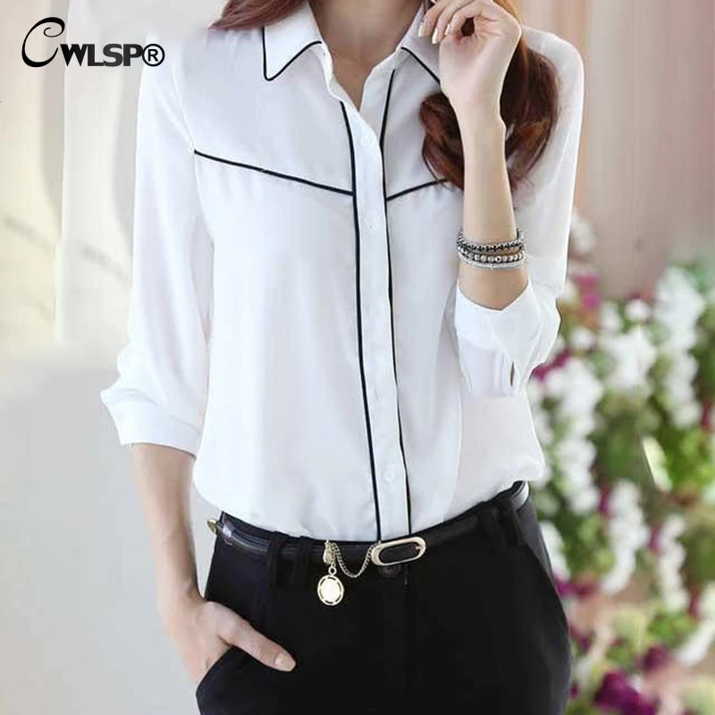 CWLSP 2018 Fashion Women Chiffon Blouse For Lady Long Sleeve Stripe Size Plus Casual Confortable Spliced Blouse QZ2712
CWLSP 2018 Fashion Women Chiffon Blouse For Lady Long Sleeve Stripe Size Plus Casual Confortable Spliced Blouse QZ2712