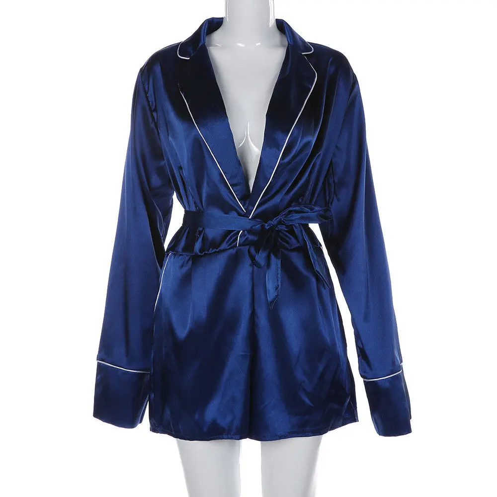 Sexy Women Solid Color Bodycon Satin Romper Deep V-Neck Long sleeves Bandage Romper Fashion Ladies Party Summer Clothing S-XL
Sexy Women Solid Color Bodycon Satin Romper Deep V-Neck Long sleeves Bandage Romper Fashion Ladies Party Summer Clothing S-XL