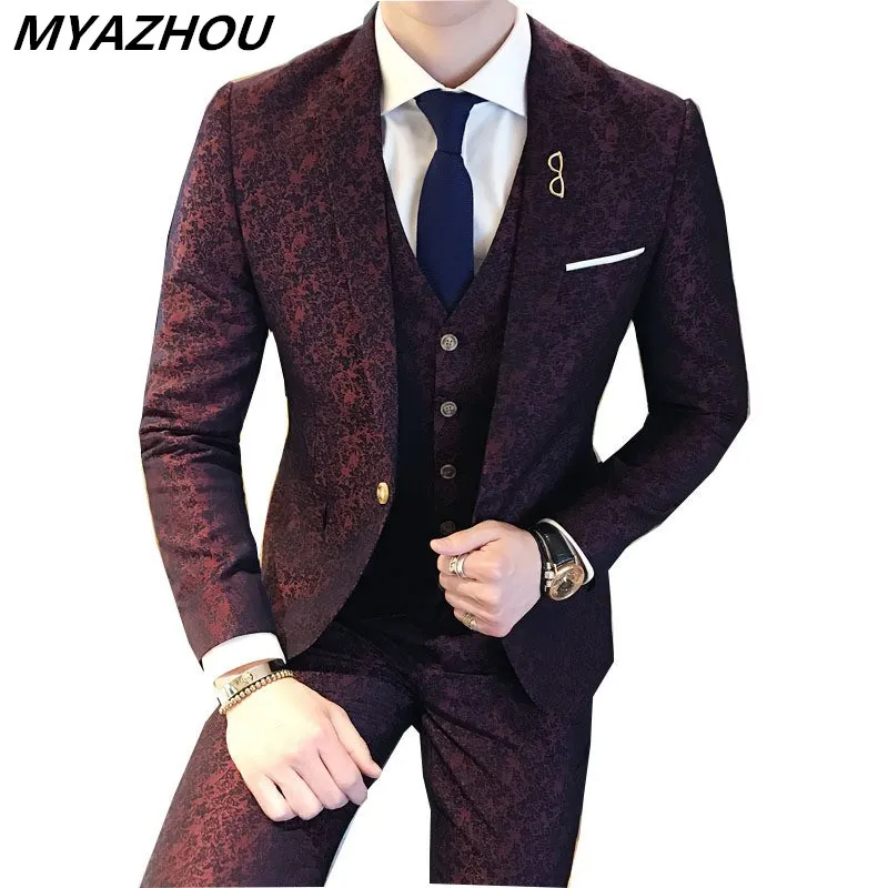 Men's Luxury 3 Piece Jacquard Set Fashion Business Men's Casual Wedding Set Senior Men's Banquet Wedding Party Tuxedo Set M-3XL
Men's Luxury 3 Piece Jacquard Set Fashion Business Men's Casual Wedding Set Senior Men's Banquet Wedding Party Tuxedo Set M-3XL