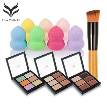 HUAMIANLI Concealer Palette + Brush + Make up sponge puff set Blemish Makeup Face Contour Waterproof Cream 3D Face Cosmetics 
HUAMIANLI Concealer Palette + Brush + Make up sponge puff set Blemish Makeup Face Contour Waterproof Cream 3D Face Cosmetics