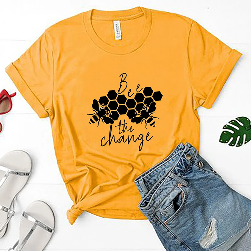 2019 Summer Bee The Change T Shirt Women Aesthetic Grunge Clothes Causal Tshirt Save The Bees Graphic Tees Tops Drop Shipping
2019 Summer Bee The Change T Shirt Women Aesthetic Grunge Clothes Causal Tshirt Save The Bees Graphic Tees Tops Drop Shipping