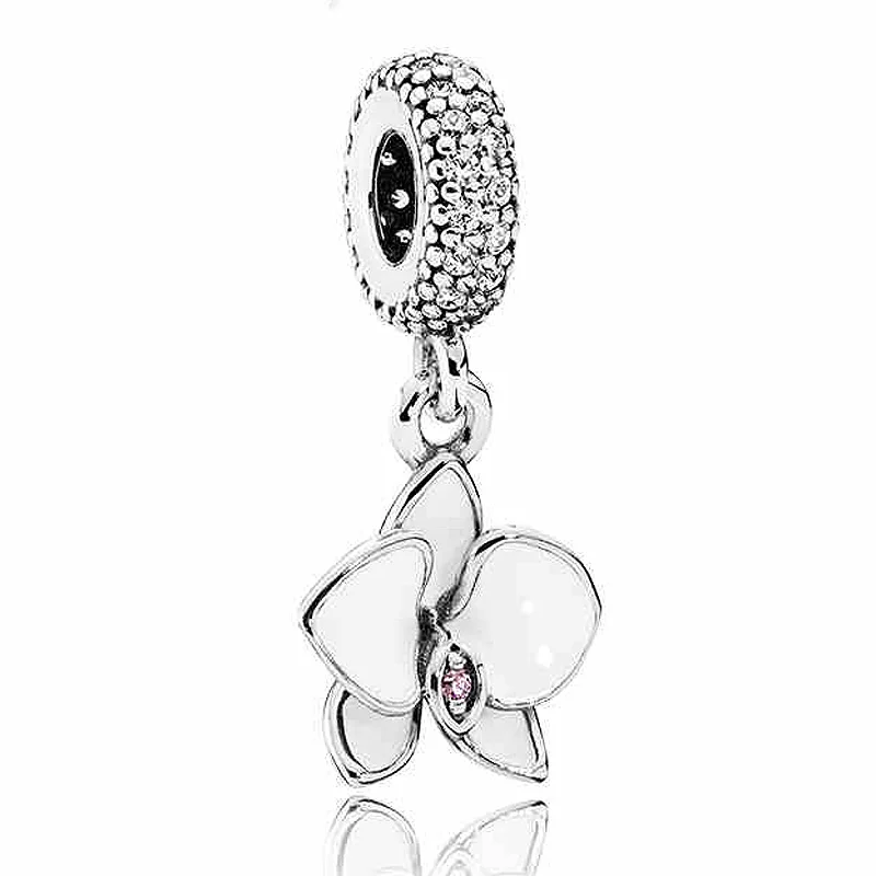 Authentic 925 Sterling Silver Bead Charm Red & White Enamel Orchid Flower Pendant Beads Fit Pandora Bracelet Bangle DIY Jewelry
Authentic 925 Sterling Silver Bead Charm Red & White Enamel Orchid Flower Pendant Beads Fit Pandora Bracelet Bangle DIY Jewelry