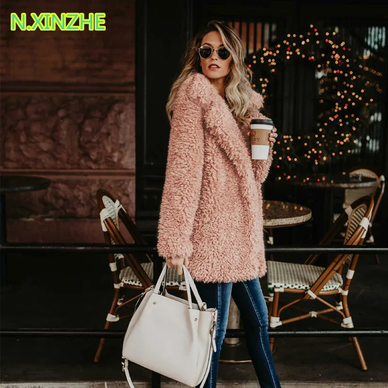 2018 women clothing long sleeve solid faux fur coat thick warm winter jacket Female fashion casual loose Imitation fur jacket
2018 women clothing long sleeve solid faux fur coat thick warm winter jacket Female fashion casual loose Imitation fur jacket
