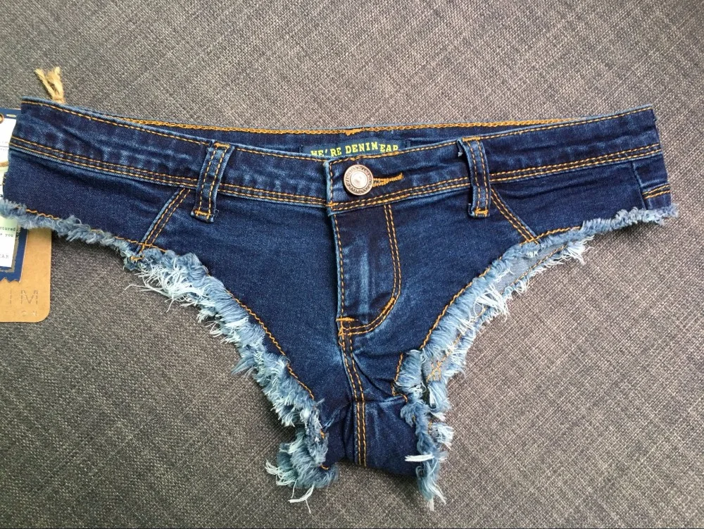 Summer Sexy Low Waist Denim Women Jeans Skinny Elastic Mini Short Pants Hot Butt Tight Exposed Night Club Women Blue Pants Jeans (6)