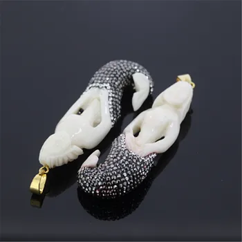 5pcs Top quality drusy druzy gem stone carved mermaid pendant charm bone pendant paved rhinestones for fine jewelry making
5pcs Top quality drusy druzy gem stone carved mermaid pendant charm bone pendant paved rhinestones for fine jewelry making