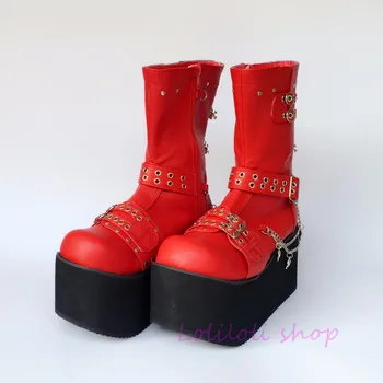 Princess sweet punk shoes loliloli yoyo Japanese design custom large-size bright red PU buckle strap mid-calf boots an4110
Princess sweet punk shoes loliloli yoyo Japanese design custom large-size bright red PU buckle strap mid-calf boots an4110