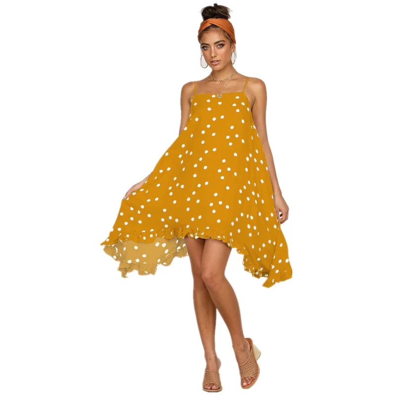 LOSSKY Polka Dot Summer Chiffon Women's Dress 2019 Sexy Sling Vacation Irregular Loose Dress Women's Sleeveless Midid Dresses
LOSSKY Polka Dot Summer Chiffon Women's Dress 2019 Sexy Sling Vacation Irregular Loose Dress Women's Sleeveless Midid Dresses