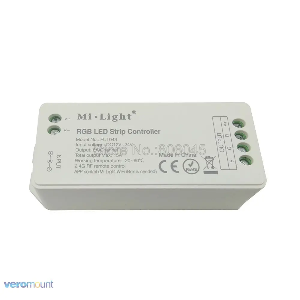 FUT043 DC12V 24V 15A Mi.light 2.4G Wireless RGB LED Controller FUT044 WiFi Compatible for RGB LED Striplight
FUT043 DC12V 24V 15A Mi.light 2.4G Wireless RGB LED Controller FUT044 WiFi Compatible for RGB LED Striplight