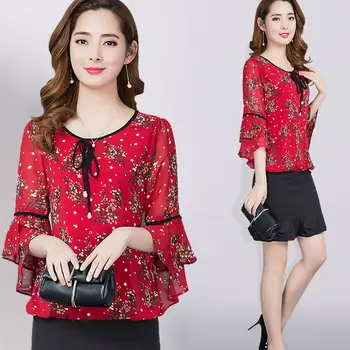 Summer Top 2019 Korean Fashion Women Flare Sleeve Floral Print Chiffon Tops and Blouses Yellow,Black,Red Flower Loose Shirts
Summer Top 2019 Korean Fashion Women Flare Sleeve Floral Print Chiffon Tops and Blouses Yellow,Black,Red Flower Loose Shirts