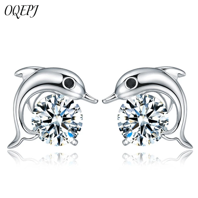 OQEPJ Trendy Shiny Zircon Dolphins Earrings 925 Sterling Silver Cute Romantic Animal Earrings Elegant Women Jewelry Novel Gift
OQEPJ Trendy Shiny Zircon Dolphins Earrings 925 Sterling Silver Cute Romantic Animal Earrings Elegant Women Jewelry Novel Gift