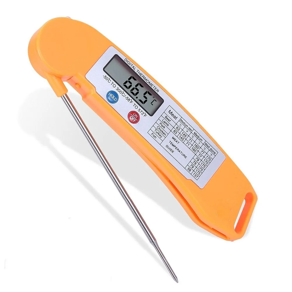 Fast reaction folding probe thermometer, food meat barbecue kitchen baking digital electronic thermometer
Fast reaction folding probe thermometer, food meat barbecue kitchen baking digital electronic thermometer