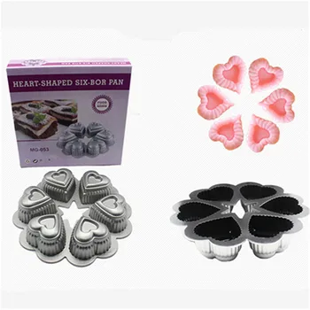 Kitchen Products Heart Shaped Six-Bor Cake Pan Heavy Cast Aluminum Baking Form DIY Cake Design Nonstick Cake Mold For Baking
Kitchen Products Heart Shaped Six-Bor Cake Pan Heavy Cast Aluminum Baking Form DIY Cake Design Nonstick Cake Mold For Baking