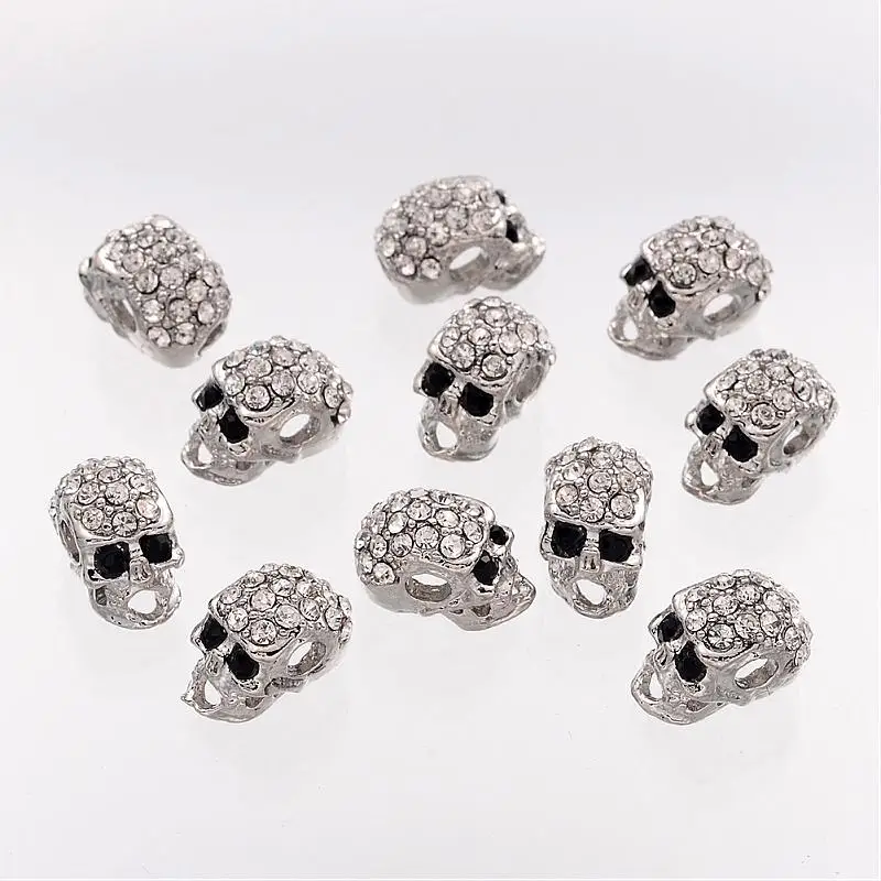 100Pcs Rhinestone Skull Head For Halloween Jewelry Making Alloy Rhinestone Beads, 13x7.5x9mm, Hole: 3mm
100Pcs Rhinestone Skull Head For Halloween Jewelry Making Alloy Rhinestone Beads, 13x7.5x9mm, Hole: 3mm