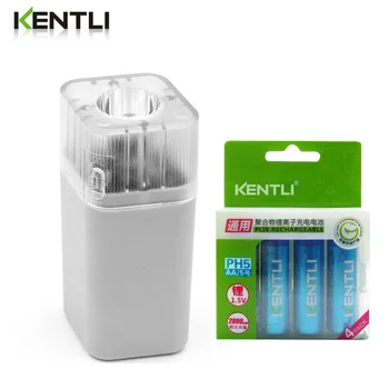 4pcs KENTLI 1.5v 3000mWh Li-polymer li-ion lithium rechargeable AA PH5 battery batterie + 4 slots Charger &LED flashlight
4pcs KENTLI 1.5v 3000mWh Li-polymer li-ion lithium rechargeable AA PH5 battery batterie + 4 slots Charger &LED flashlight