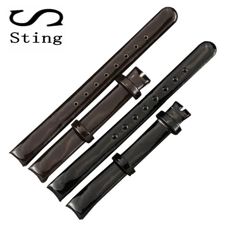 

Sting Strap Smooth Genuine Soft Calf Leather Lady Watch Band Strap Watches Accessories 10MM Rubber Women Belt Bracelet No Buckle