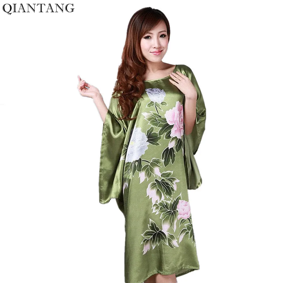 Green Women Robe Silk Rayon Bath Gown Mujer Pijama China Style Female Casual Yukata Nightgown One Size Flower S0109
Green Women Robe Silk Rayon Bath Gown Mujer Pijama China Style Female Casual Yukata Nightgown One Size Flower S0109