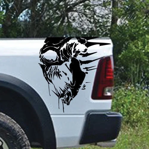 Фото Виниловая наклейка Dodge Ram Chevy Ford Grunge с черепом для бокового - купить