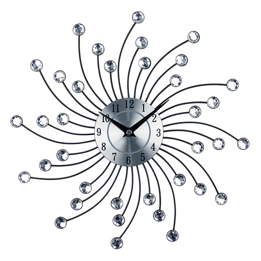 Decorative Crystal Ornaments Home Use Celebration Quartz Movement Rotating Sunburst Metal Fashion Gifts Office Art Wall Clock
Decorative Crystal Ornaments Home Use Celebration Quartz Movement Rotating Sunburst Metal Fashion Gifts Office Art Wall Clock