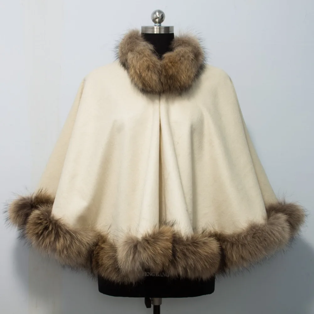 Free shipping New Winter Female Fur Shawl Top Quality Cashmere Poncho With Genuine raccoon Fur Trim Real dog Fur cape Outerwear 
Free shipping New Winter Female Fur Shawl Top Quality Cashmere Poncho With Genuine raccoon Fur Trim Real dog Fur cape Outerwear