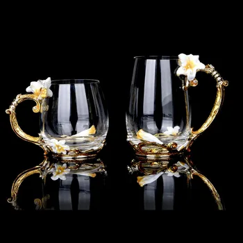 New Slap-up 3D Enamel Lily Flower Clear Crystal Glass Scented Afternoon Tea Mug Coffee Cup Luxury Woman Favorite Tumbler Xicaras
New Slap-up 3D Enamel Lily Flower Clear Crystal Glass Scented Afternoon Tea Mug Coffee Cup Luxury Woman Favorite Tumbler Xicaras