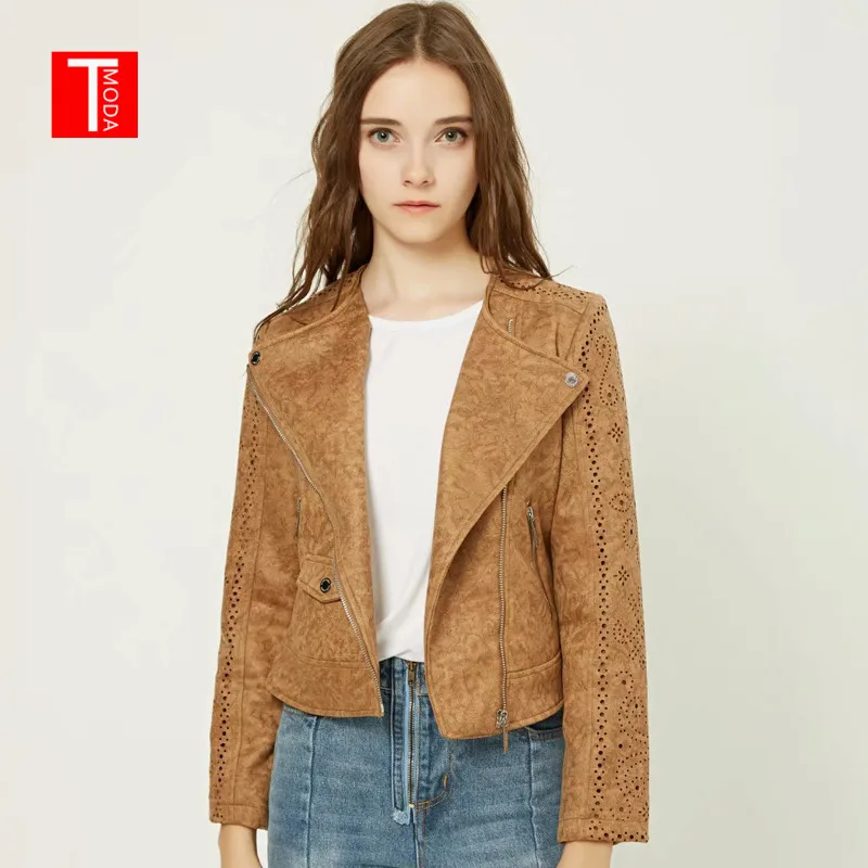 2018 Women Autumn Winter Suede Faux Leather Jackets Lady Fashion Hollow Out Motorcycle Coat Biker Brown Lace Outerwear
2018 Women Autumn Winter Suede Faux Leather Jackets Lady Fashion Hollow Out Motorcycle Coat Biker Brown Lace Outerwear
