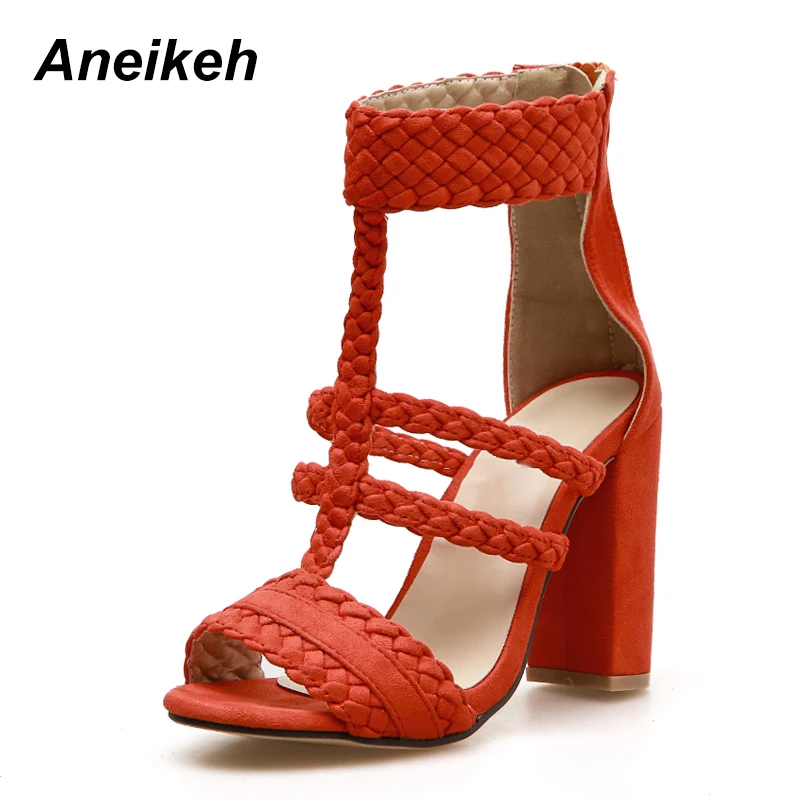 Aneikeh NEW Fashion Sexy Women's Shoes High Heeled Sandals Shoes Summer Zipper Sandals Square Heel Sandals Shoes Black Orange
Aneikeh NEW Fashion Sexy Women's Shoes High Heeled Sandals Shoes Summer Zipper Sandals Square Heel Sandals Shoes Black Orange