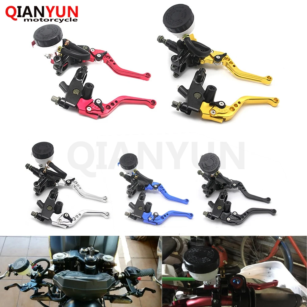 Universal 7/8" 22mm Motorcycle Clutch Brake Master Cylinder Reservoir Levers Kit Fluid Reservoir Set for suzuki honda yamaha KTM 
Universal 7/8" 22mm Motorcycle Clutch Brake Master Cylinder Reservoir Levers Kit Fluid Reservoir Set for suzuki honda yamaha KTM