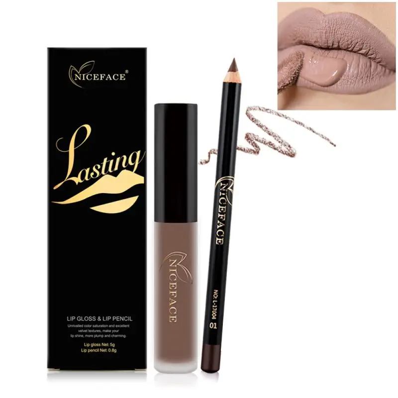 Makeup Set Lip Gloss + Lip Liner Set Lip Set Matte Lipstick Long Lasting Waterproof Solid Lip Pencil Liner Set
Makeup Set Lip Gloss + Lip Liner Set Lip Set Matte Lipstick Long Lasting Waterproof Solid Lip Pencil Liner Set