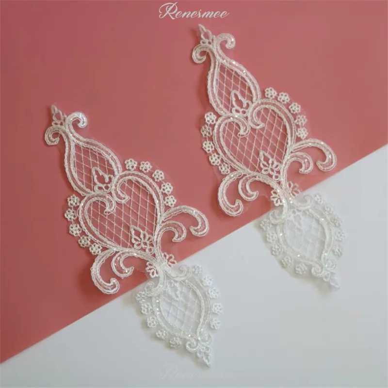 2pc Fashion Ivory Clear Sequins Lace Applique Embroidery Collar Flower DIY Handmade in Lace Patch Accessories Ladies 27.5X11.3cm
2pc Fashion Ivory Clear Sequins Lace Applique Embroidery Collar Flower DIY Handmade in Lace Patch Accessories Ladies 27.5X11.3cm