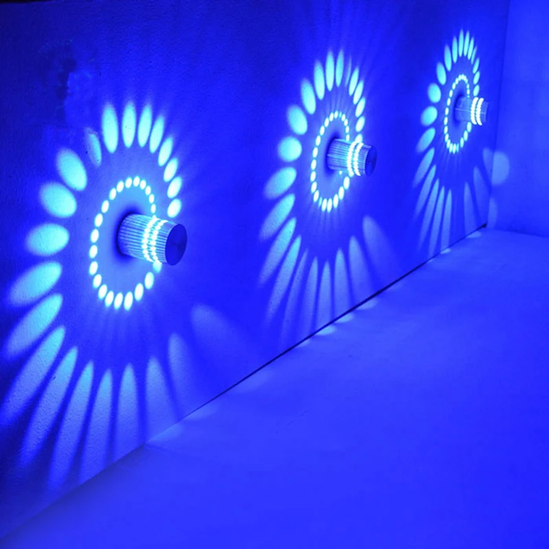 3W RGB LED Light Bulb Spiral Ceiling Wall Lamp Hallway Porch Remote Control Lamp