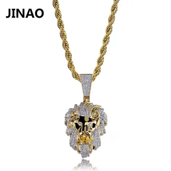 JINAO Gold Color Iced Out Micro Pave Cubic Zircon Lion Head Pendant Necklace for Men Women Hip Hop Bling Party Jewelry
JINAO Gold Color Iced Out Micro Pave Cubic Zircon Lion Head Pendant Necklace for Men Women Hip Hop Bling Party Jewelry