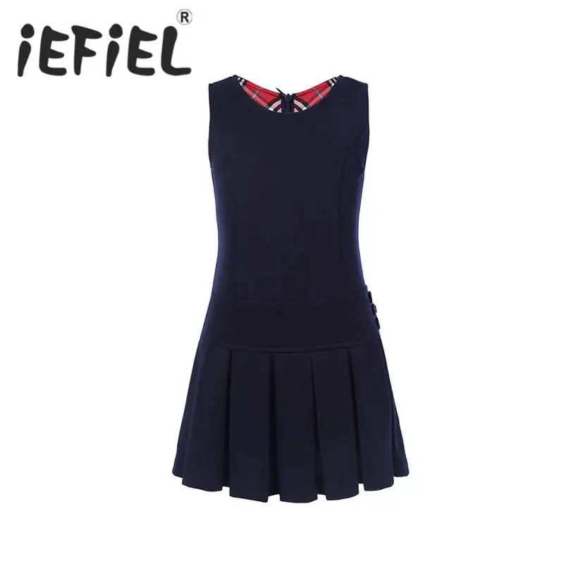 iEFiEL Girls Summer Kids Child Sleeveless Pleated Hem Dress Jumper with Decorated Buttons for Birthday Party School Casual Dress
iEFiEL Girls Summer Kids Child Sleeveless Pleated Hem Dress Jumper with Decorated Buttons for Birthday Party School Casual Dress