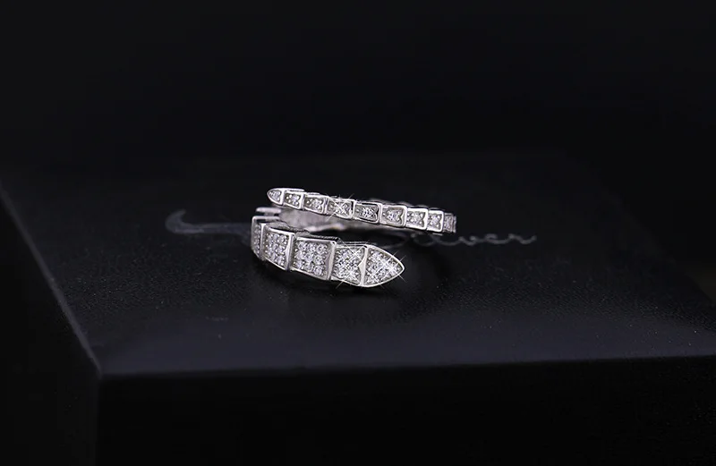 Double Cristal Chaîne Mode Or Strass Ring Sets plein doigt creux