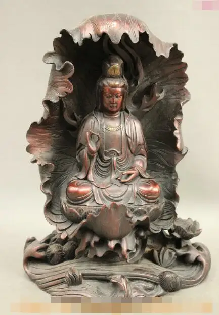 song voge gem S6816 11" Tibet Buddhist Bronze GuanYin Kwan-Yin Lotus Leaf Seat Avalokitesvara Statue
song voge gem S6816 11" Tibet Buddhist Bronze GuanYin Kwan-Yin Lotus Leaf Seat Avalokitesvara Statue