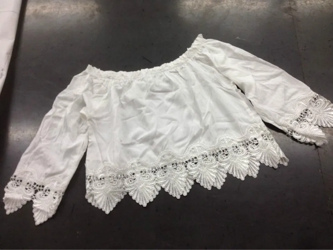Sexy Women Formal Hollow Ourt Lace Off Shoulder Shirts White Fashion Slash Neck Short Top
Sexy Women Formal Hollow Ourt Lace Off Shoulder Shirts White Fashion Slash Neck Short Top